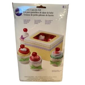 New Wilton Layette Cupcake Kit Decoration for A Fun Baby Gift Presentation Idea